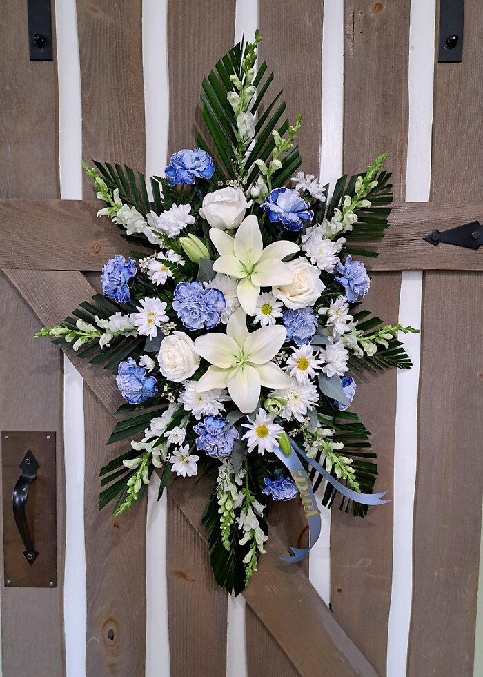 Blue &amp; White Standing Spray