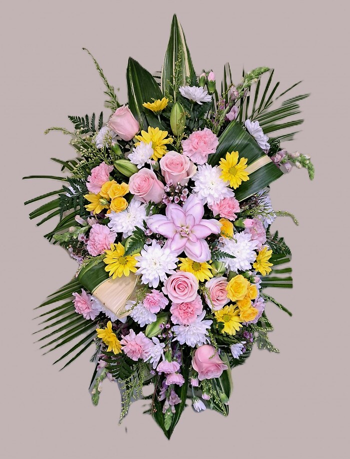 Pink Yellow &amp; White Standing Spray