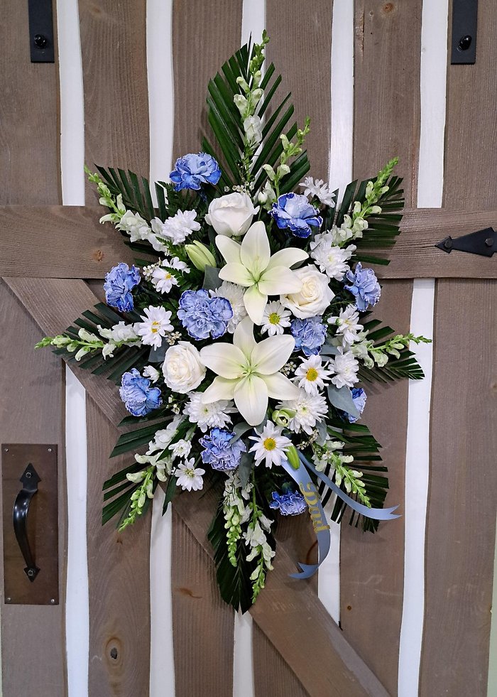 Blue & White Standing Spray